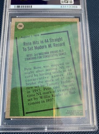 1979 TOPPS 204 PETE ROSE RECORD BREAKER PSA - 8 NM - MT “HONUS ABE’S CARDS” 2