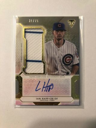 2018 Topps Triple Threads Ian Happ Jersey Relic Auto /75 Chicago Cubs