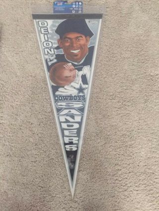 1998 Deion Sanders Dallas Cowboys Nfl Football Pennant With Tags Toploader
