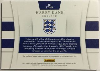2018 National Treasures Tremendous Treasures Jersey Harry Kane 22/35 England 2