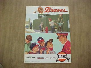 1960 Milwaukee Braves Vs St.  Louis Cardinals Baseball Program