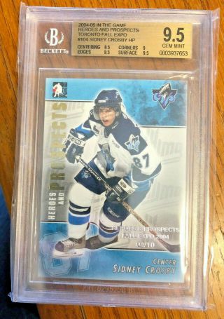 2004 - 05 Itg Heroes And Prospects 104 Sidney Crosby Bgs 9.  5 Rc Fallexpo Non Auto