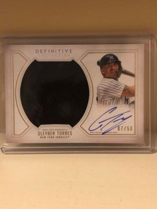 2019 Topps Definitive Jumbo Patch Auto Autograph Gleyber Torres 7/50 Yankees