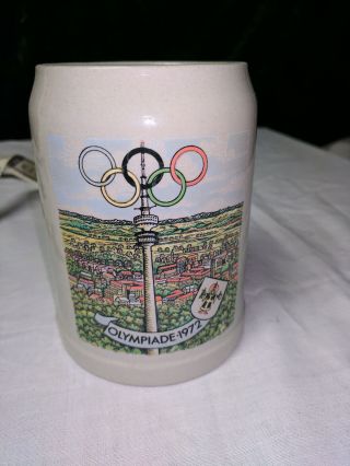 Vintage 1972 Munich Olympics Beer Stein Ceramic