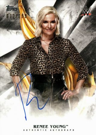 Renee Young 2019 Topps Undisputed Wrestling On - Card Signed Auto Sp /199 Wwe