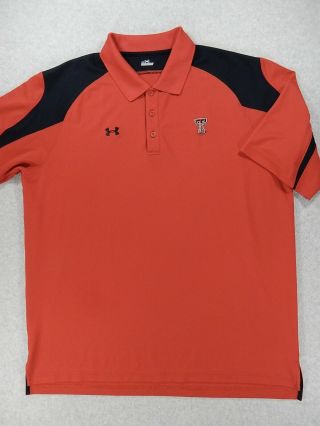 Texas Tech Red Raiders Under Armour Football Sideline Polo Shirt (mens Xxl) Red