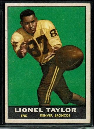 1961 Topps Football Denver Broncos Lionel Taylor Rookie Card Rc 65 Gd - Vg