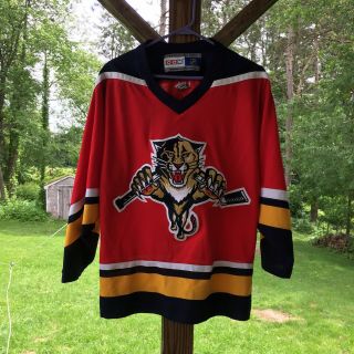 Vintage 90s Florida Panthers Sewn Jersey By Ccm Nhl Hockey Team Mens Small