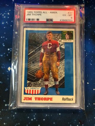 1955 Topps All American 37 Jim Thorpe Psa 6 Ex - Mt