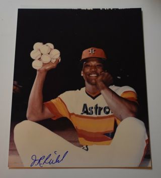 Authentic J.  R.  Richard Houston Astros Signed Color Photo 8 X 10