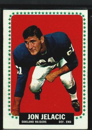 1964 Topps Football Oakland Raiders Jon Jelacic Rookie Card Rc 142 Sp Ex,