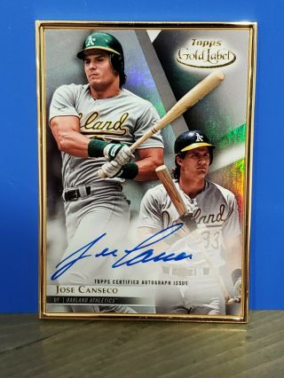 2018 Topps Gold Label Jose Canseco Framed Auto Oakland A 