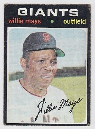 1971 Topps Baseball Willie Mays 600 Good - Very Good (crease)