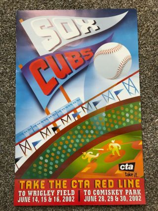 2002 Chicago Cta Red Line Train White Sox Cubs Train Crosstown Series Poster