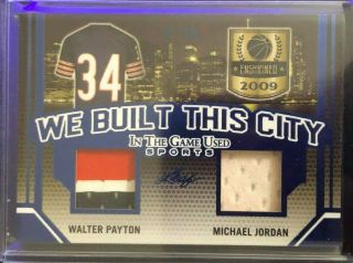 2019 Leaf In The Game Michael Jordan Walter Payton 3 - Clr Jersey Patch /25