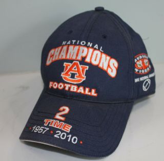Auburn Tigers National Champions Football 2 Time 1957 2010 Baseball Hat Cap