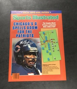 Mike Singletary Autographed Signed Sports Illustrated Chicago Bears Newsstand