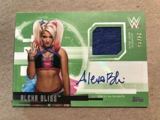 Alexa Bliss 2017 Topps Wwe Undisputed Auto Autograph Relic Green /25