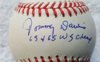 Tommy Davis Hand Signed Autographed Baseball With Inscription Ball Beckett