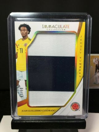 2018 - 19 Immaculate Soccer Juan Guillermo Cuadrado Jersey Number Jumbo Patch /50