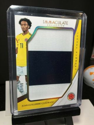 2018 - 19 Immaculate Soccer JUAN GUILLERMO CUADRADO Jersey Number JUMBO Patch /50 2