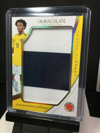 2018 - 19 Immaculate Soccer JUAN GUILLERMO CUADRADO Jersey Number JUMBO Patch /50 3