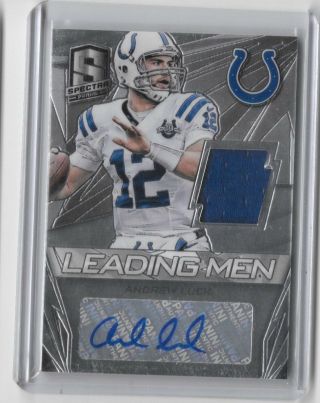 2014 - 15 Spectra Andrew Luck Leading Men Autograph Jersey Relic 6/25 Colts