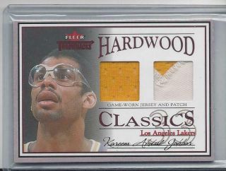 Kareem Abdul Jabbar 2004 - 05 Fleer Throwbacks Hardwood Classics Dual Patch D /33