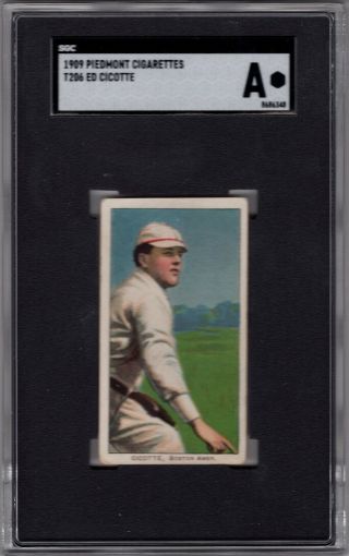 1909 - 11 T206 Ed Cicotte Of The Boston Red Sox Sgc Auth