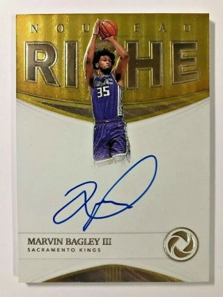 2018 - 19 Panini Opulence Nouveau Riche Signatures Autograph Marvin Bagley Iii 99