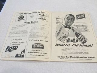 1956 Milwaukee Braves vs St Louis Cardinals Scorecard Program Aaron Musial 3