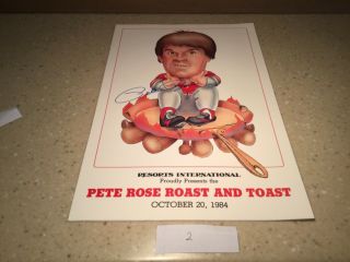 1984 Pete Rose " Roast And Toast " Autographed Event Poster -