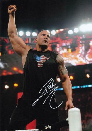 Dwayne " The Rock " Johnson,  Wwe,  Wrestling Signed Autograph 8.  5x11 Photo / 2