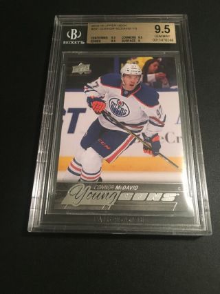 2015 16 Upper Deck Young Guns Connor Mcdavid Rc Rookie 201 Bgs 9.  5