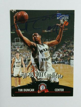 Tim Duncan Rc Score Board Basketball Rookies Hand Signed Autograph Card W/coa