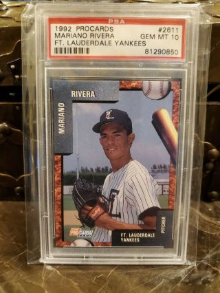 Psa 10 Gem 1992 Fleer Procards Mariano Rivera Rookie Baseball Card 2611
