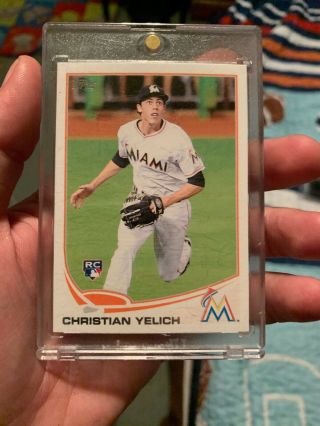 2013 Christian Yelich Topps Update Rookie Hot Card
