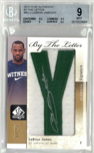 Lebron James 04/23 2011 - 12 Sp Authentic By The Letter Patch Signatures Bgs 9