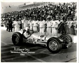 1960 Speedway Official Photograph A.  J.  Foyt & Crew Indianapolis Motor Speedway