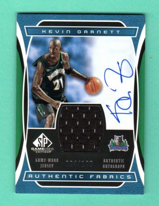 Kevin Garnett 2004 - 05 Ud Sp Game Autograph Jersey Auto Sp / 100 Twolves