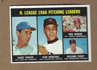 1967 Topps Nl Pitching Leaders Koufax 236 Near,
