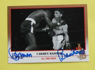 Autographed Boxing Trading Card: Carmen Basilio