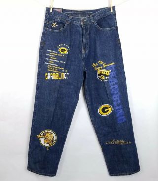 Grambling State University Jeans Mens Sz 36 Patches Embroidered Tigers Pants
