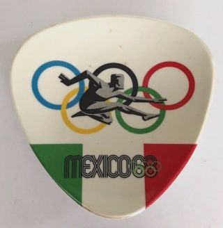 Vintage Souvenir Dish Olympics Mexico 68 Olympic Rings Track & Field 1968