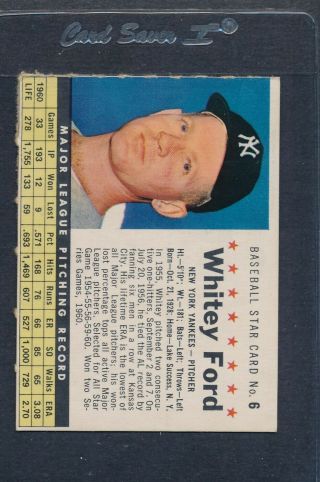 1961 Post Cereal 006 Whitey Ford Yankees Ex/mt 1343