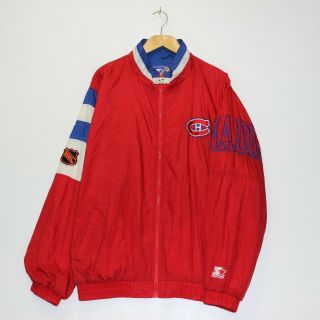 Vintage Montreal Canadiens Starter Nhl Windbreaker Jacket Size Xl