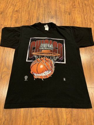 Vintage 90s Chicago Bulls T Shirt Xl Nba Championship Single Stitched