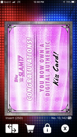 Topps WWE Slam Digital Alexa Bliss Digital Kiss Signature Card 250cc 2