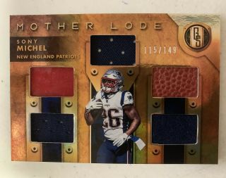 2019 Gold Standard Sony Michel Mother Lode 5 Jersey Patch Fb Patriots 115/149