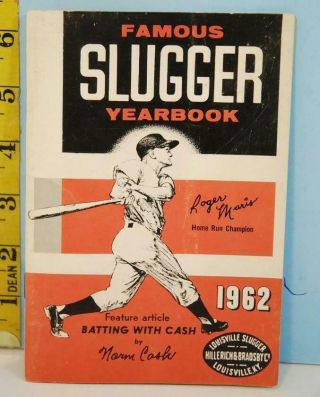 1962 Famous Slugger Yearbook Roger Maris Cover Hillerich & Bradsby Home Run 61